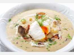 „Kulajda“ – Soup with Mushrooms and Medium-Boiled Egg